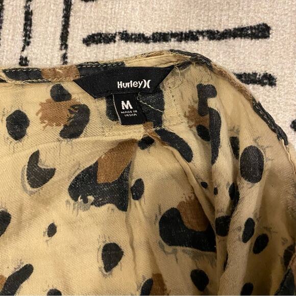 Hurley Cold Shoulder Leopard Cheetah Print Top M - Picture 5 of 5